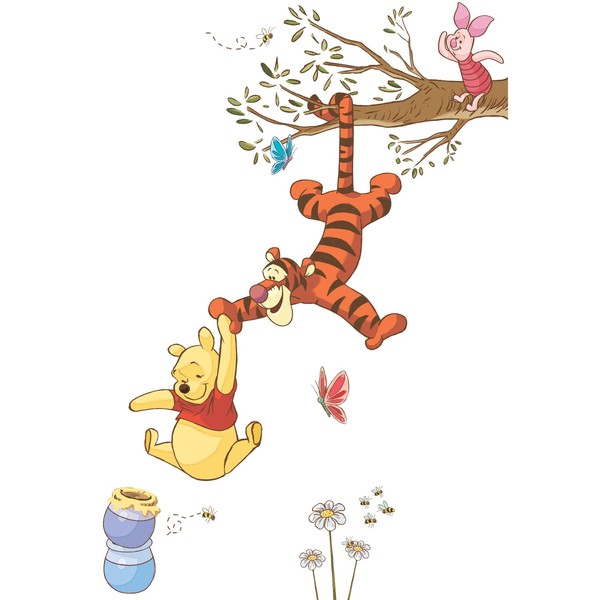 RoomMates RMK2463GM Winnie The Pooh Swinging For Honey Peel and Stick Giant Wall Decals