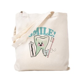 CafePress Dentist Dental Hygienist Teeth Tote Bag Natural Canvas Tote Bag, Reusable Shopping Bag