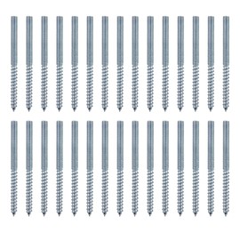 Pack of 30 Hanger Bolts Double Threaded Screws M6 x 80 Hanger Bolts Galvanised for Installation of TV Stands Pipe Frames Boiler Frames and Wire Holders