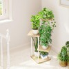Bamworld Soporte para Plantas de Interior de Metal, Soportes Blanco