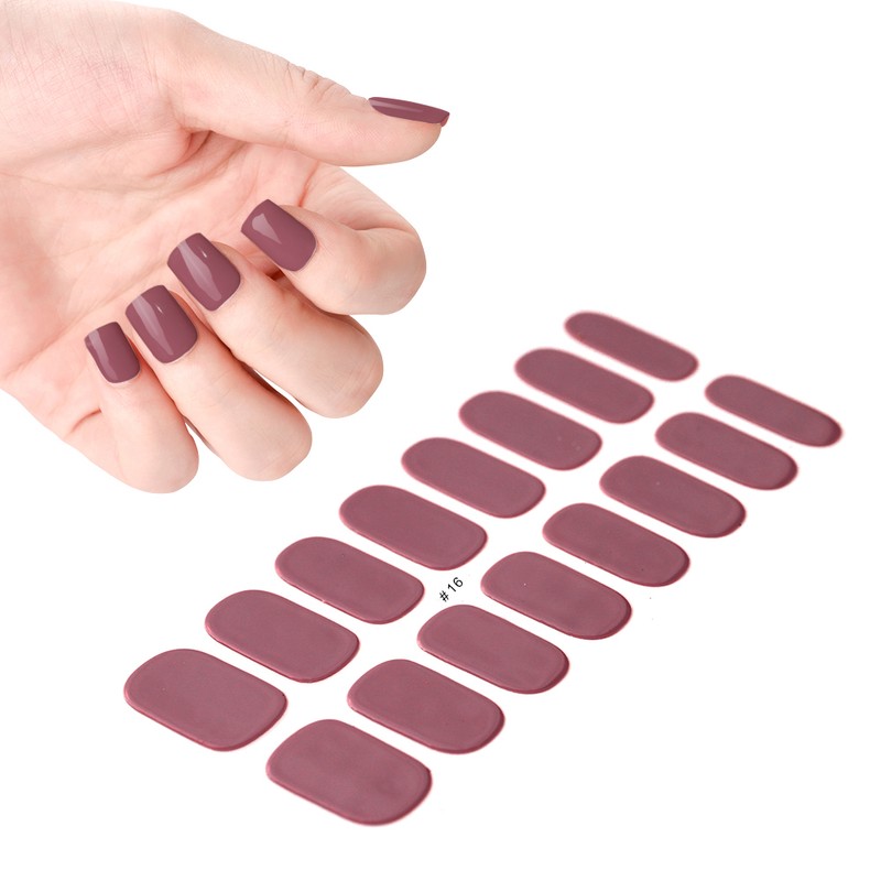 Semi-Cured Gel Nail Strips for DIY Manicure – 14/16 Full-Cover