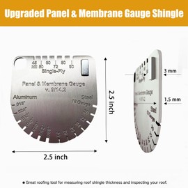 Panel & Membrane Gauge Shingle - Upgraded Stainless Steel Thickness Measuring Tool for Metal Roofing, Asphalt Shingles & Double Ply Membranes (Accurate Roof Inspection Gauge)
