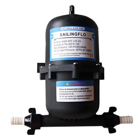 Yesinaly 0.75L 125PSI Pre-Pressurized Accumulator Tank - Internal Bladder for Water Pump Flow Control, Reduces Cycling, Waterproof, for RV, Marine, Boat & Off-Grid Systems