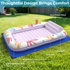 Inflatable Tanning Pool Lounger Float with Protection Mat, 85" x