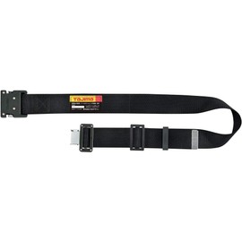 Tajima BWBM125-BK New Standard Safety Belt, Medium Size, Black, Length 49.2 inches (125 cm), Forged One Touch Black Buckle, Strong Waist Thick Nylon Belt