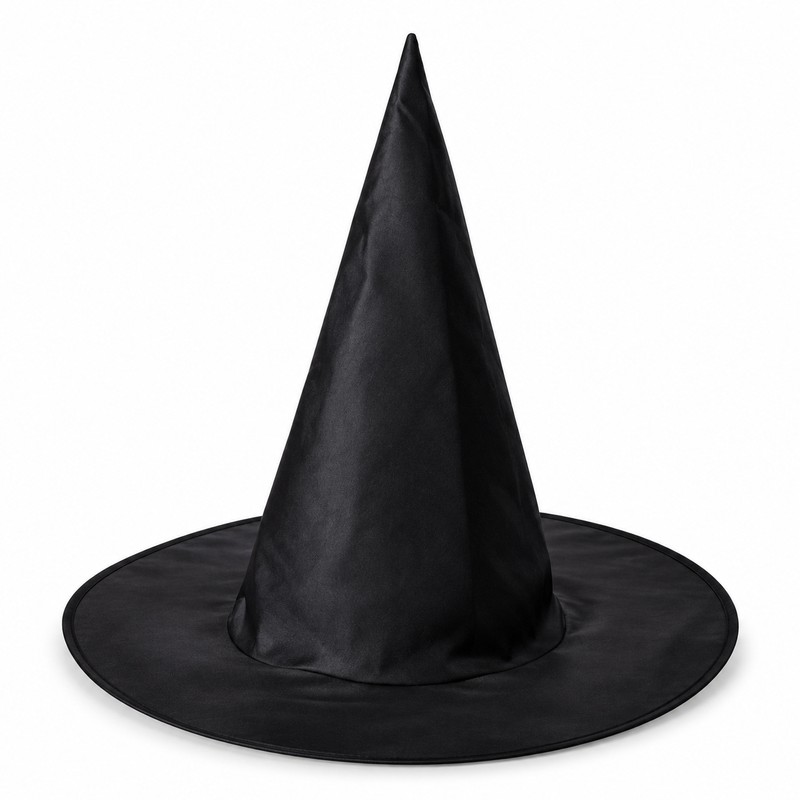Black Witch Hat for Halloween Costumes – Foldable Cloth Wizard