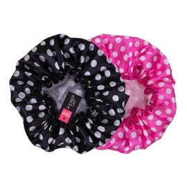 Shower Cap, Adjustable Silky Sleep Satin Bonnet for Women Long Curly Hair Double-Sided Waterproof Satin Hair Cap Extra Large silk bonnet for sleeping (Pink)