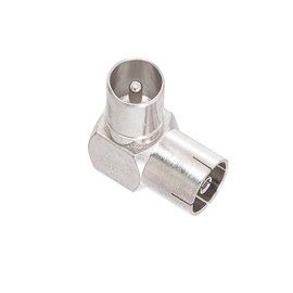 HiAoey 1 Piece TV PAL RF Brass Female to Male 90 Degree Right Angle Coaxial Adapter Antenna Coaxial Cable Male to Female Male