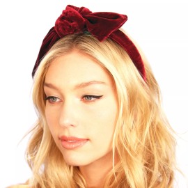 Kristin Perry Velvet Knotted Bow Headband