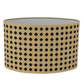 Lampshade Oval Shaped Hollow Metal Carved Compatible E27 E14 Caliber Lampholders Lamp Cover for Office Bedroom Living Room Yellow and Black Liner