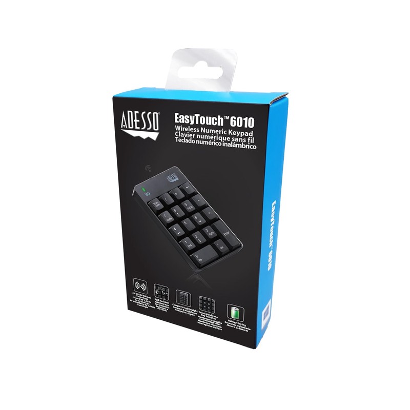 Adesso WKB-6010UB - Wireless Spill Resistant 18-Key Numeric Keypad Number