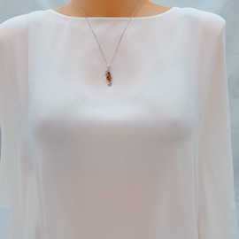 Kiara Jewellery Sealife 925 Sterling Silver Brown Baltic Amber Seahorse Pendant Necklace on 18" Sterling Silver Curb Chain, Sterling Silver, Amber