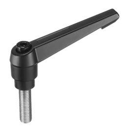 sourcing map Adjustable Clamping Lever Handle M12 x 35mm Metric 304 Stainless Steel Male Threaded Stud Hand Knobs Push Button Ratchet Rotating Screw Handles Bolts with Locking Lever Black