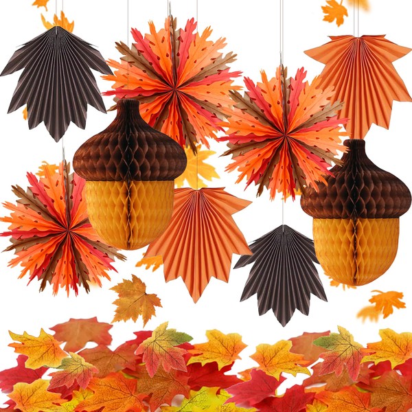 Syoulin Autumn decoration, autumn/Halloween decoration inside, hazelnut honeycomb, honeycomb/maple leaf
