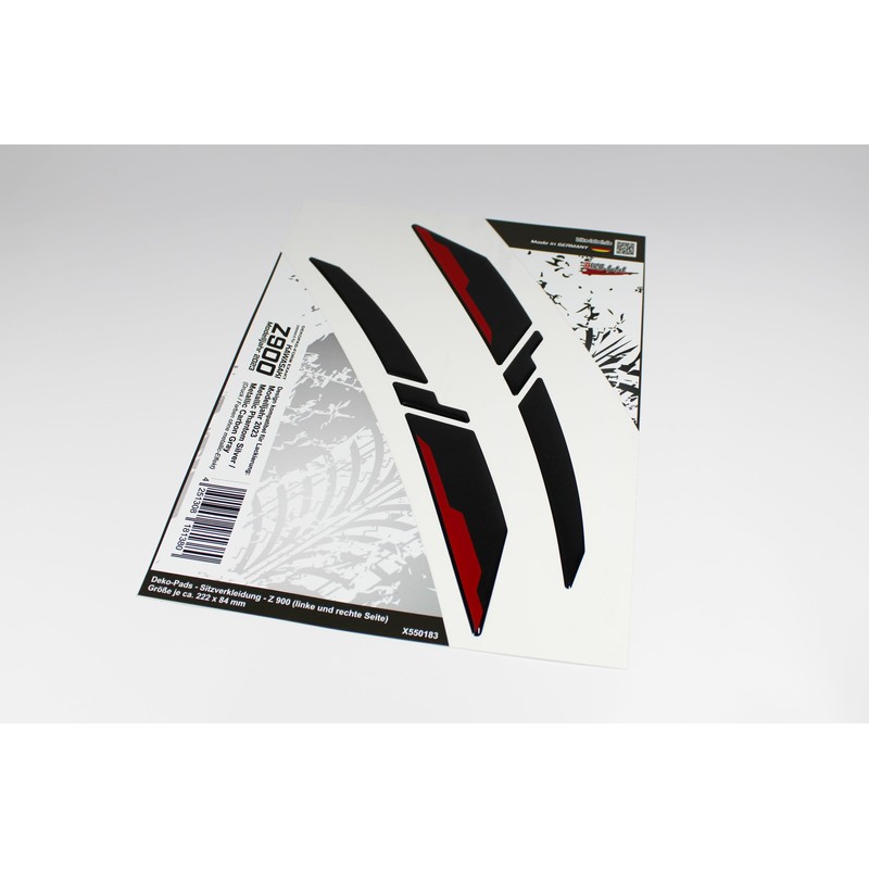 Tankpad Graphic Kit Sticker Compatible with Kawasaki Z900 Red Silver
