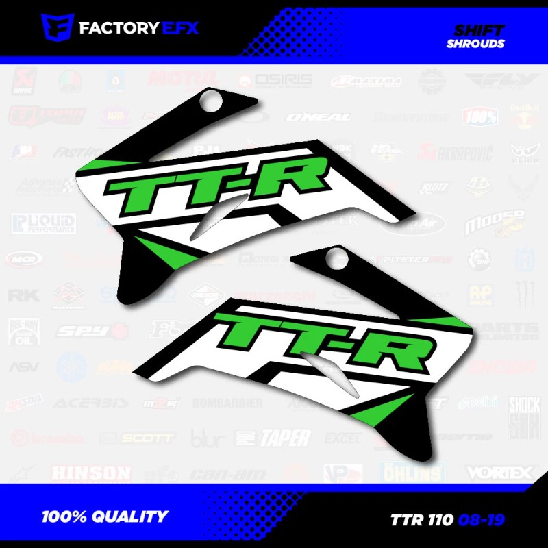 Factory EFX Black & Green Shift Racing Graphics Kit fits