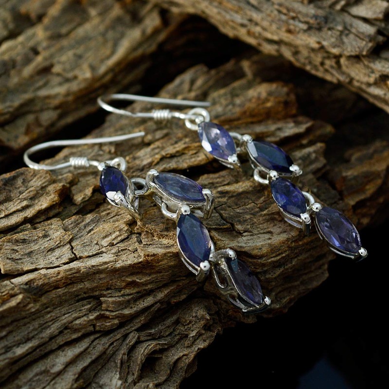 Iolite latest Earring 925 Solid Sterling Silver Jewelry