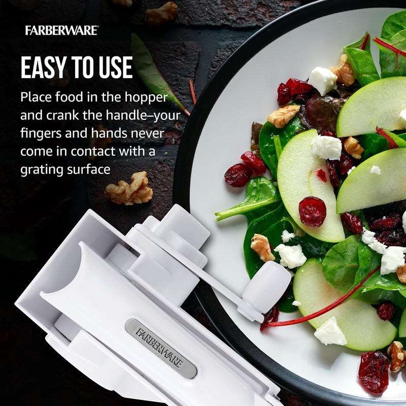 Farberware Professional Rotary Grater with Fine Etched Stainless Steel Drum,