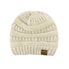 C.C Women's Chenille Soft Warm Thick Knit Beanie Cap Hat-Beige