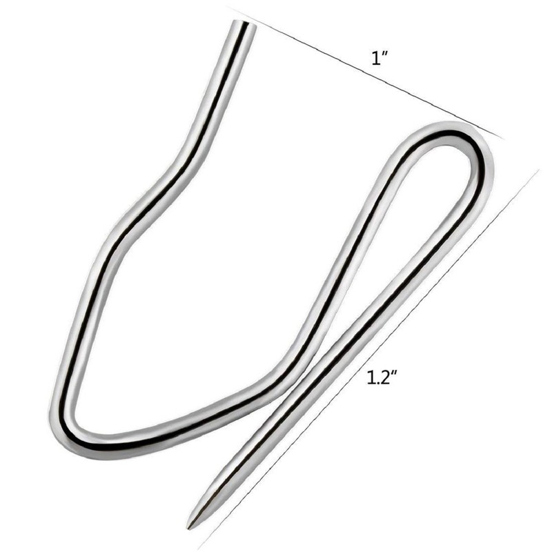 58 Pcs Metal Curtain Hooks, Wobe Silver Rustproof Stainless Steel