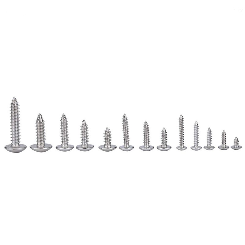 180pcs M3 M4 M5 M6 Stainless Steel Flat Head Self