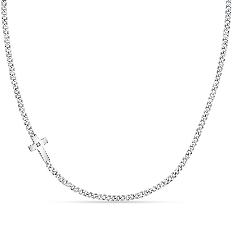 Morellato Cross SKR62 Men's Necklace Steel Zircons, Alloy Steel, Zircons