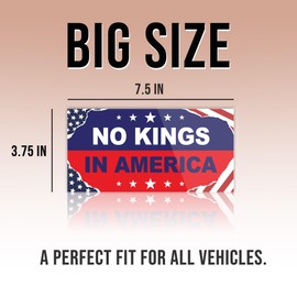 No Kings in America Bumper Sticker FDT Resist Anti Funny Liberal Feminist Social Justice Feminist Human Rights Flag Vinyl Decal for Car Truck, Waterproof UV-Resistant 7.5x3.75in