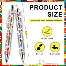 Janlaugh 100 Pcs International Flag Pens Around The World Multicultural Country Flags Ballpoint Pens Bulk Gifts for Students School Classroom Prizes Office Work Employees Coworkers Team Staff