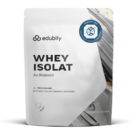 edubily® Whey Protein Isolate from Irish Pasture Raised - Very Soluble Protein Powder without Carbohydrates & Sugar - Lactose Free - 750 g (Neutral)
