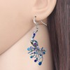 DALANE Enamel Alloy Rhinestone Novelty Peacock Earrings Hanging Dangle Bird