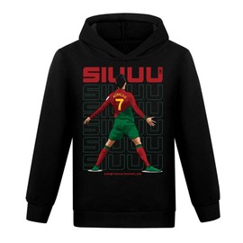 Kids Boys' Athletic Tracksuits Hoodie+pants Pullover Sweatsuit Fashion Ronaldo No.7 Clothing set 6-13Years (CA/US, Age, 7 Years, 8 Years, Black)