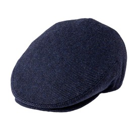 JANGOUL Gorro plano para hombre con mezcla de lana hiedra Newsboy Tweed Gatsby Cabbie, Azul Marino, 7.875