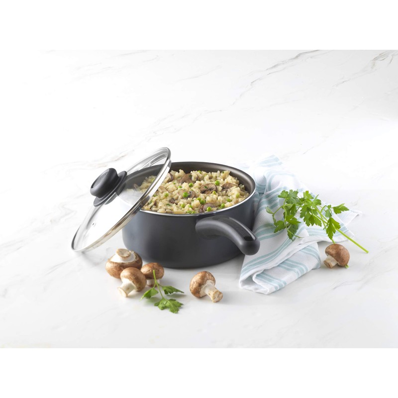 GoodCook Everyday Sauce Pan w/Lid, 3 Quart, Black