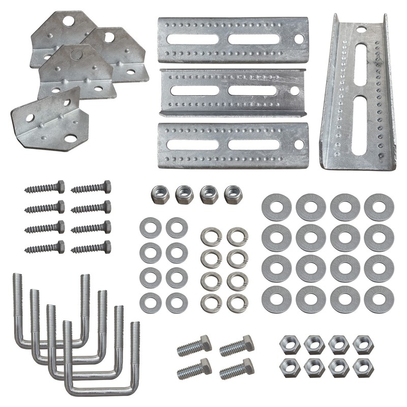 4 Pack 8" Galvanized Swivel Top Bunk Bracket Kit with