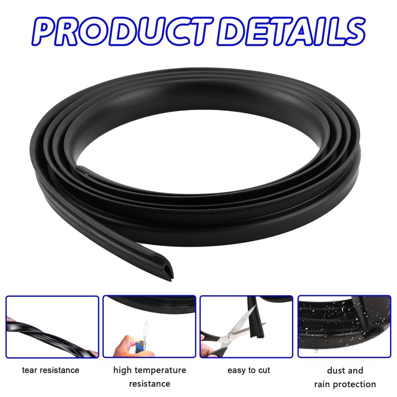 1.8M/6Ft Windshield Cowl Rubber Seal Strip, H-Shape Window Door Sunroof