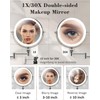 30X/1X Wall Mounted Lighted Makeup Mirror, 9'' Height Adjustable Double