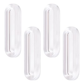 MOROBOR Clear PU Self-Adhesive Pulls, 4 Pcs Recessed Finger Pulls Oval Sliding Door Handles Clear Instant Handle for Glass Doors Window Drawer Cabinet
