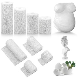 8 Rolls Plaster of Paris Bandage for Modelling, 5/7.5/10/ 15CM x 2.7M Plaster Cast Bandage Kit, Skin Friendly Plaster of Paris Bandages for Art, Crafts, Modelling, Moulds