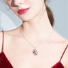 LONAGO Red Cardinal Necklace Sterling Silver Two Cardinals Heart Necklace