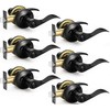 Sopoby 6 Pack Matte Black Door Handles Privacy Door Levers,