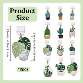 OLYCRAFT 12Pcs Potted Plant Dust Plug Charms 1.3~1.8 Inch Mobile Dustproof Plugs with Alloy Enamel Pendants Type C Dust Plug Charm Type C Port Protector Phone Accessory for Most Type-C Phone