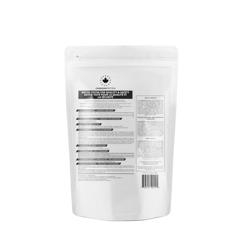 Canadian Protein Creapure Creatine Monohydrate Powder, Keto Friendly 99.99% Pure