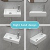 J-FAMILY Small Wall Mount Bathroom Sink Rectangle Ceramic Mini Vessel