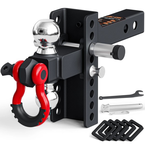 AC-DK Adjustable Trailer Hitch Ball Mount with Lock and Pin