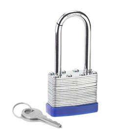 Keyed Padlocks, Heavy Duty Padlock Long Shackle Padlock with Keys, Outdoor High Security Padlock for School, Gym Locker, Office, Garage, Fence, Shed(Sliver,Size:1-9/16inch 40mm)