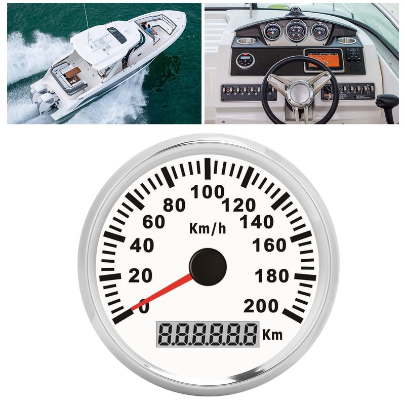 3‑3/8in Speed Gauge GPS 200km/h 12V/24V for Ship Yacht Motorcycle