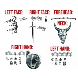 TattooFun Post Malone Temporary Tattoos | Realist | Life-Sized | Skin Safe