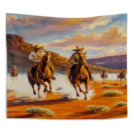 Knibeo Western Cowboy Tapestry Wall Hanging, Western Tapestry for Bedroom, Horse Tapestry, Country Tapestry, Western Wall Decor, 50x60 Inch