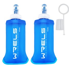 Soft Flask, Hydration, Running Bottle, Water Bottle, 5.1 fl oz (150 ml), 250 ml/16.9 fl oz (500 ml), Foldable, Includes Dustproof Cap, Lightweight, Tralan, Marathon, Hiking, Climbing (Blue, 5.1 fl oz