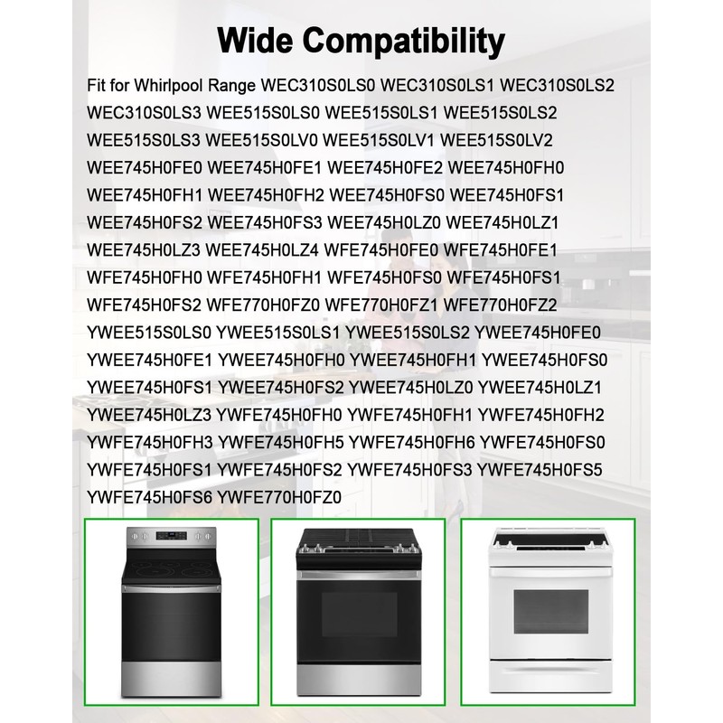 4Pcs Stove Knobs W11517331 Fit for Whirlpool Gas Ranges WEC310S0LS0